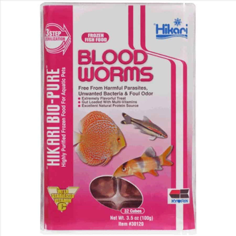 Hikari Blood Worms 100g - 32 Cubes-1