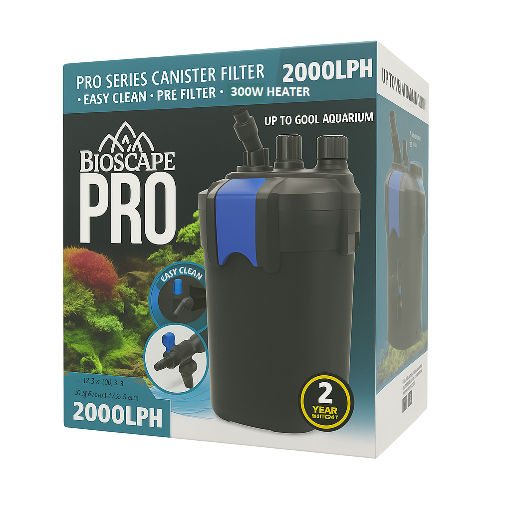 Bioscape Pro Canister 2000 L/PH w/Inbuilt Heater