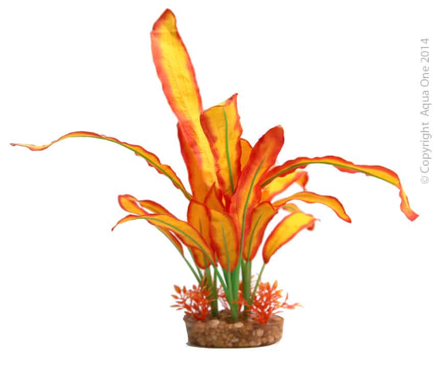 Silk Plant Orange Sword W Gravel Base L