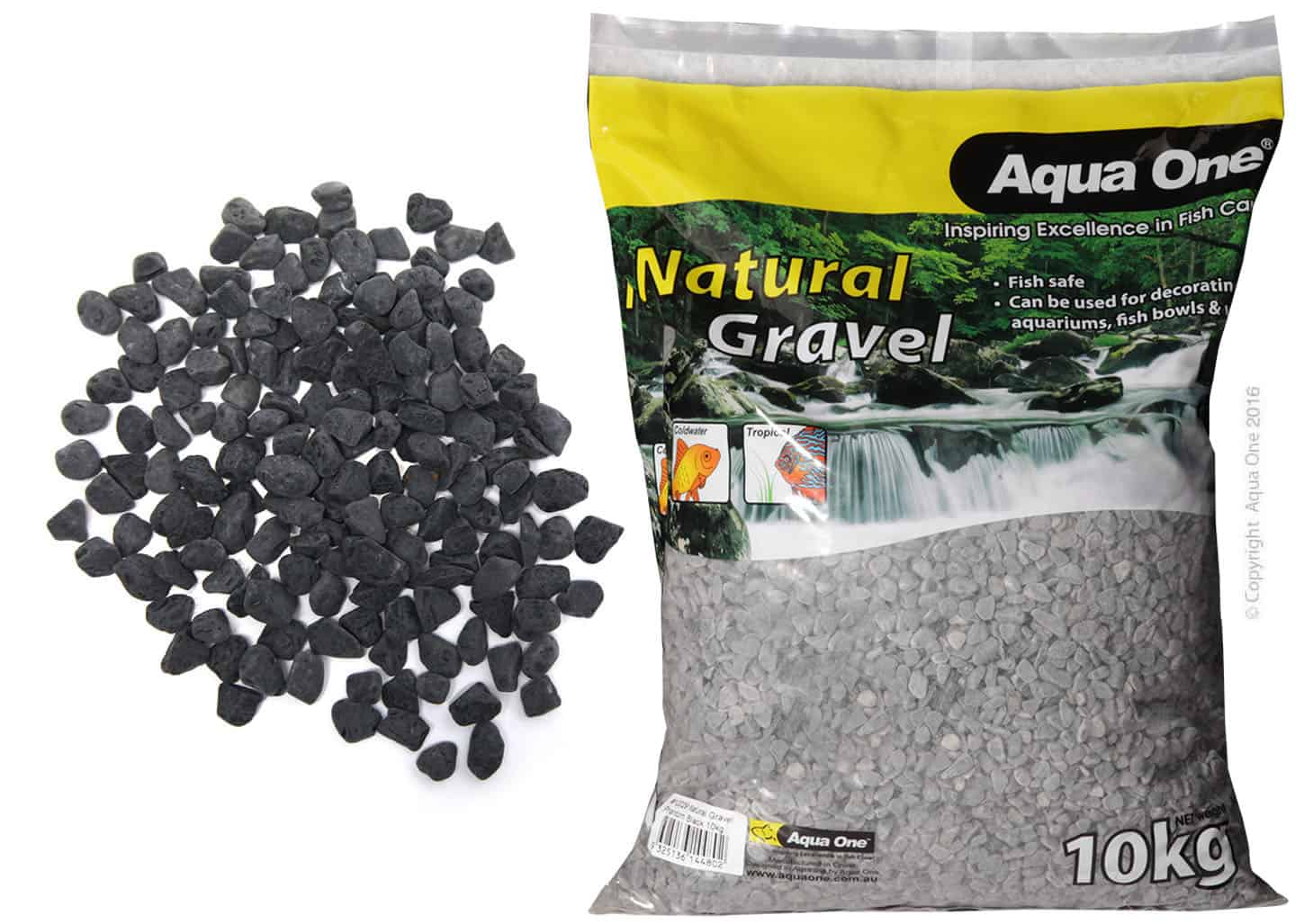 Aqua One Natural Gravel Phantom Black 10kg-1