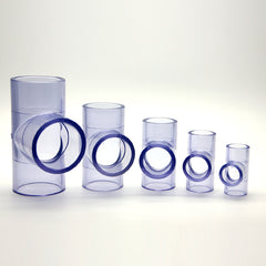 Clear DIN UPVC Tee-1