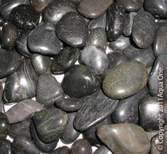 Aqua One Decorative Gravel 5kg Natural Polished Stone Black-1