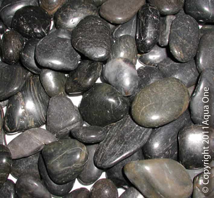 Aqua One Decorative Gravel 5kg Natural Polished Stone Black