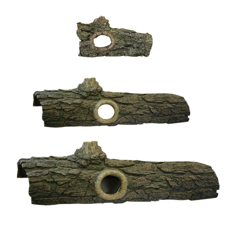 Reptile One Ornament Log With Holes Sm 21x10.5x8cm-1