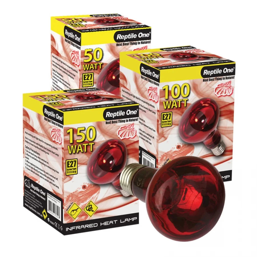 Reptile One Infrared Heat Lamp 150w E27 Screw Fitting-1