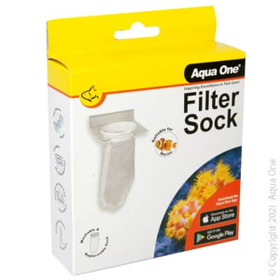 Aqua One 200 Micron Filter Sock Round with Holder 12 x 11.5 x 26.5cm