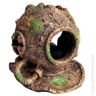 Ornament Ruined Bronze Helmet M 12x13x13cm-1