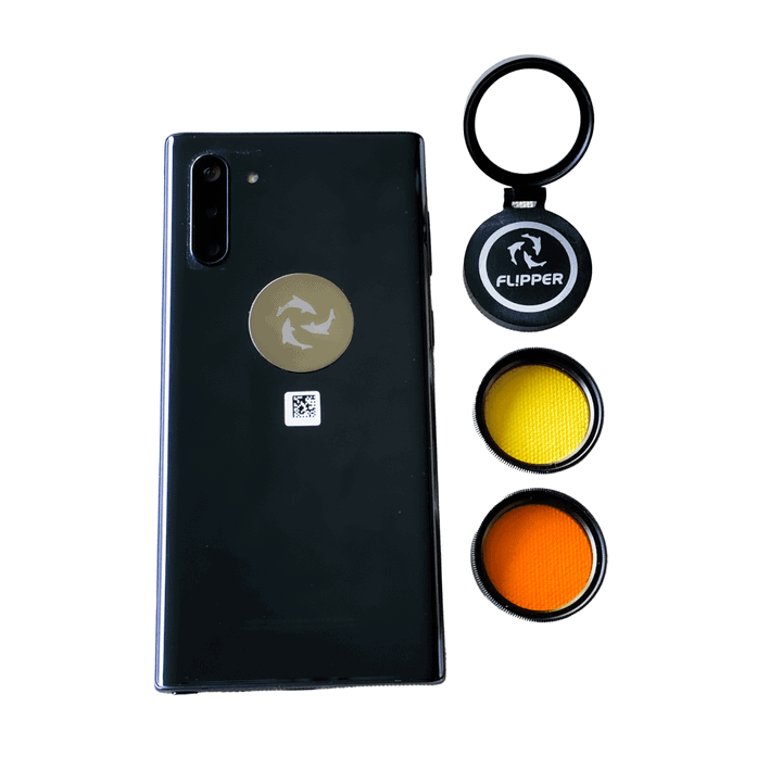 Flipper Flip-Kick Phone Filter Aquarium Reef Lens with Orange and Yellow Lenses