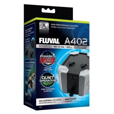 Fluval A Series Air Pump A402 Twin Outlet 600L 330-370Lh-1