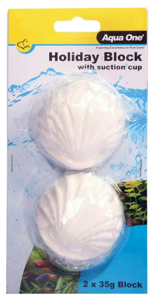 Aqua One Holiday Fish Food Block w/ Suction Cups 2 x 35g (95012)